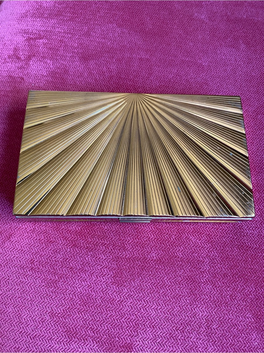 Evans vintage double sided clutch includes comb, lipstick tube, coin storage. - Picture 2 of 6